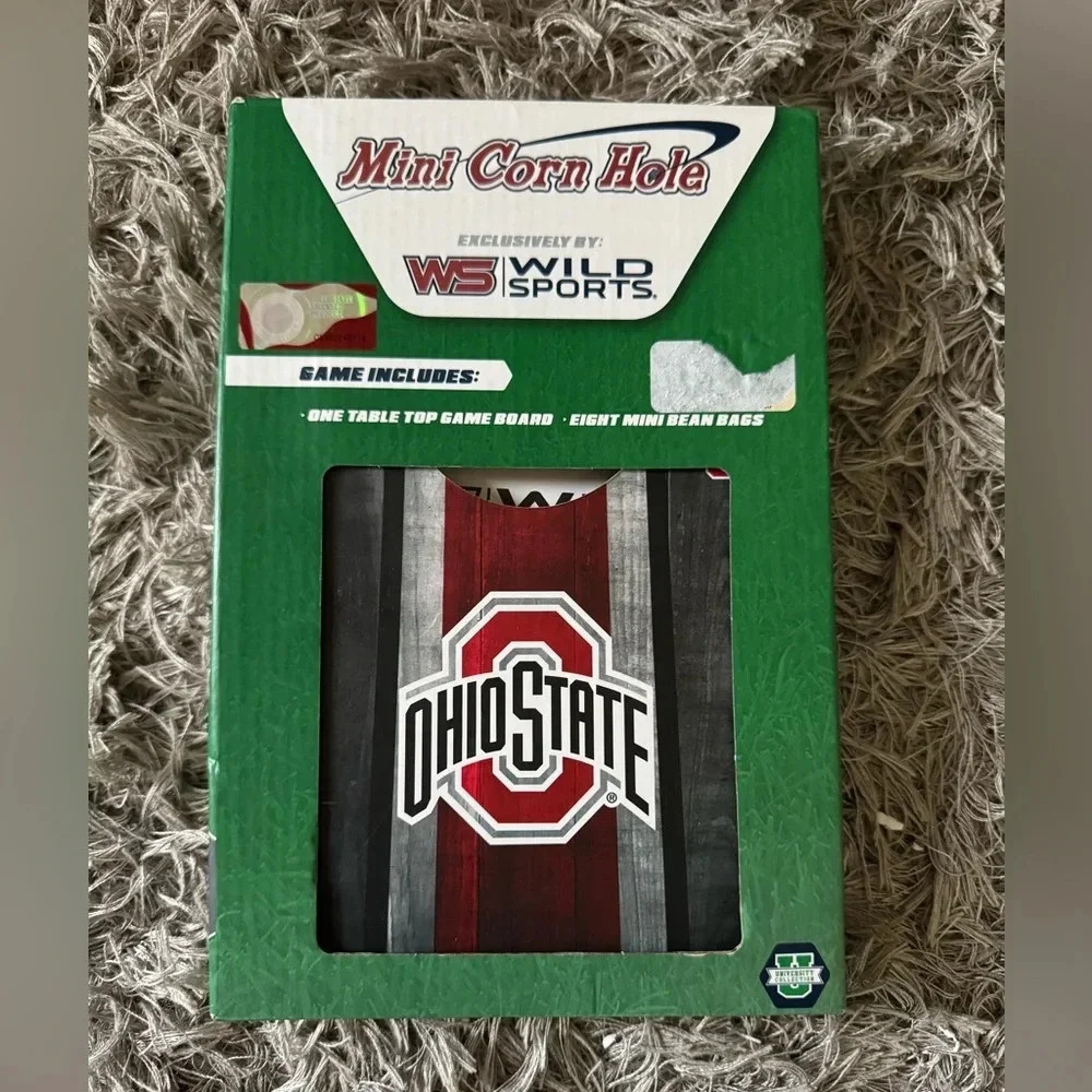 Ohio State Football Table Top Toss Mini Corn Hole game Board W/ 8 mini Bean Bags